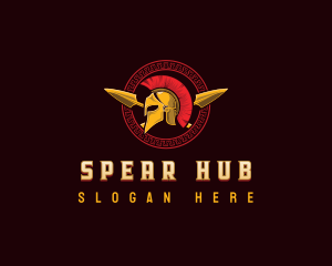 Spartan Warrior Spear logo design