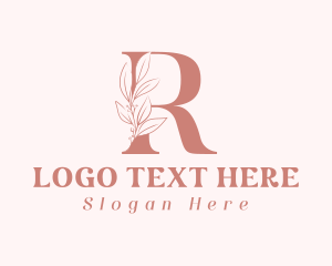 Elegant Leaves Letter R logo