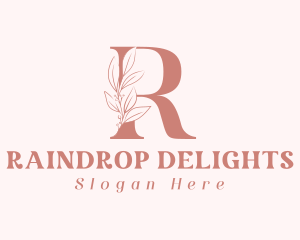 Elegant Leaves Letter R logo design