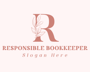 Elegant Leaves Letter R logo design