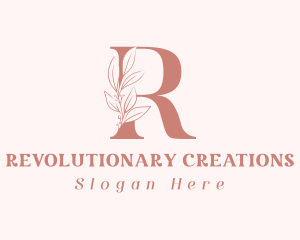 Elegant Leaves Letter R logo design