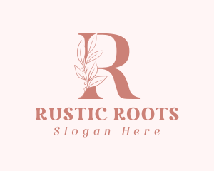 Elegant Leaves Letter R logo design