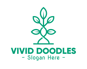 Vine Plant Leaves logo design