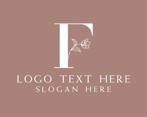 Elegant Floral Nature Letter F logo