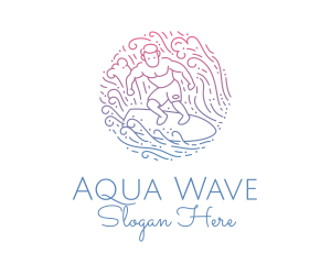 Wave Surfer Man  logo