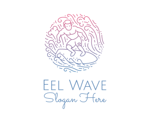 Wave Surfer Man  logo design