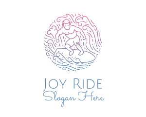 Wave Surfer Man  logo design