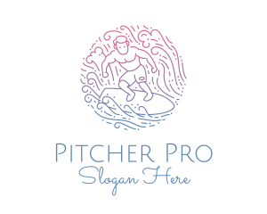 Wave Surfer Man  logo design