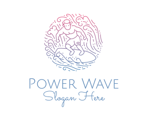 Wave Surfer Man  logo design