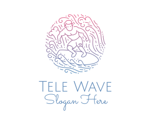 Wave Surfer Man  logo design