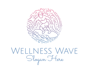 Wave Surfer Man  logo design