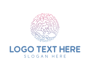 Wave Surfer Man  logo