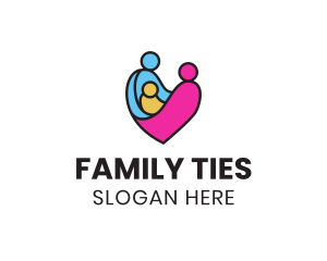 Happy Family Heart logo design