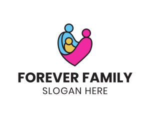 Happy Family Heart logo design