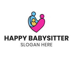 Happy Family Heart logo design