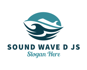 Ocean Cruise Ship Waves logo design