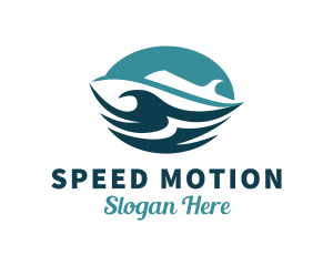 Ocean Cruise Ship Waves logo design