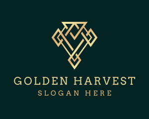 Golden Luxury Diamond logo design