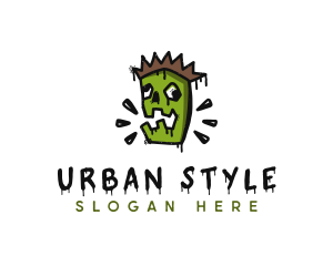 Urban Zombie Graffiti logo design