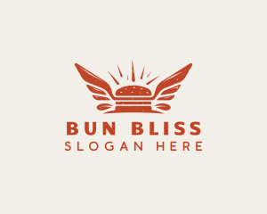 Hipster Hamburger Wings logo