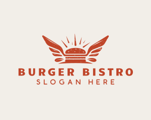 Hipster Hamburger Wings logo