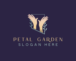 Leaf Floral Hands logo design