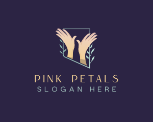 Leaf Floral Hands logo design