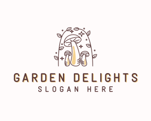 Organic Garden Mushroom logo design