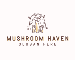 Organic Garden Mushroom logo design