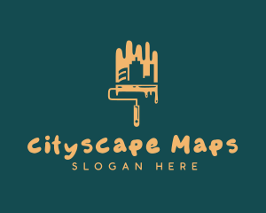 Cityscape Painter Paint Roller logo design