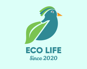 Eco Leaf Bird logo design