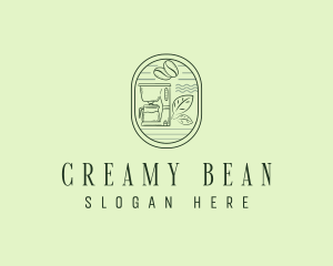 Organic Coffee Bean Grinder  logo design