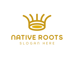 Tribal Golden Crown logo design