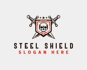 Skull Sword Weapon logo design