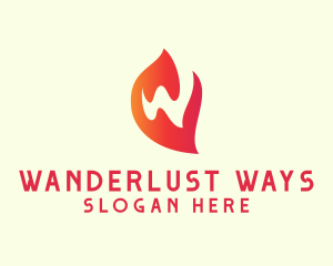 Letter W Startup Flame logo design