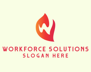 Letter W Startup Flame logo design