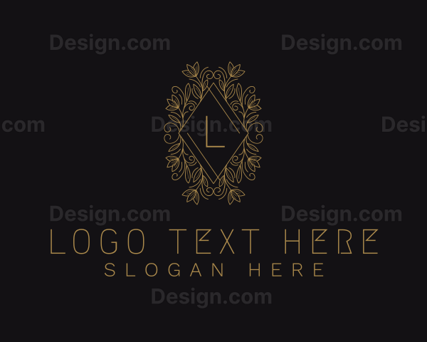 Gold Floral Ornament Logo