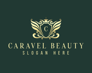  Luxury Crown Wings logo design