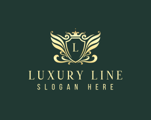  Luxury Crown Wings logo design