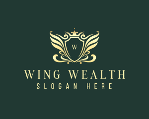  Luxury Crown Wings logo design