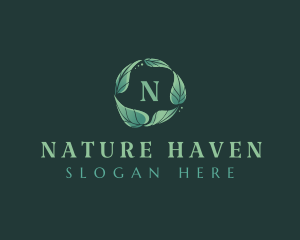 Natural Gardening Leaves logo design