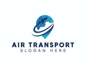 Pin Airplane Travel logo design