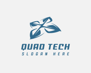 Aerial Drone Quadrotor logo design