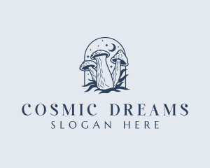 Mushroom Organic Cosmic logo design