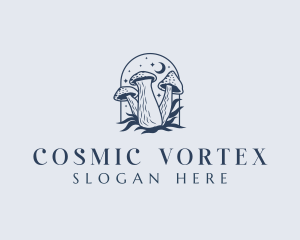 Mushroom Organic Cosmic logo design