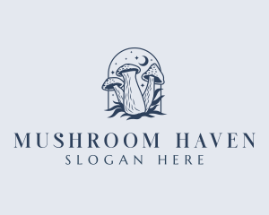 Mushroom Organic Cosmic logo design