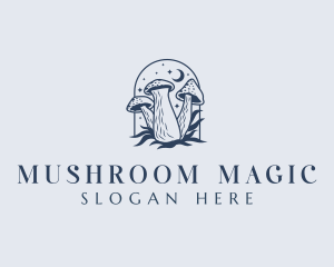 Mushroom Organic Cosmic logo design