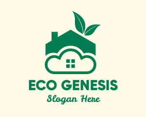 Eco Friendly Cloud Home logo design