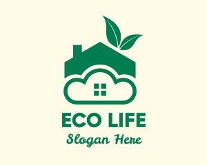 Eco Friendly Cloud Home logo design