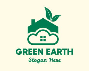 Eco Friendly Cloud Home logo design